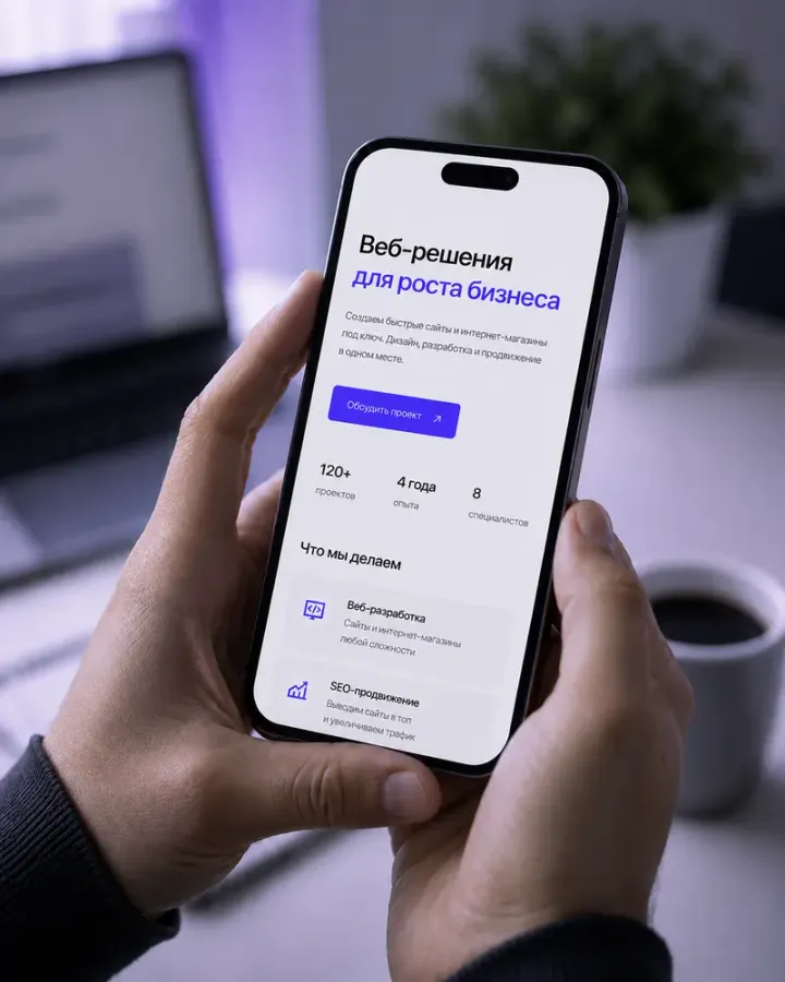 Сайт мгновенно открывается на смартфоне клиента